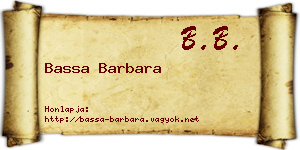 Bassa Barbara névjegykártya